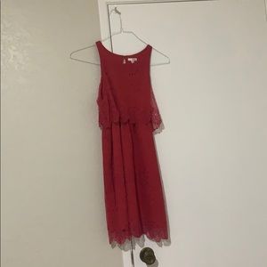 Pinkish red lace dress
